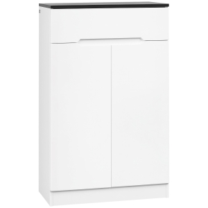 HOMCOM Scarpiera Slim per Ingressi con 3 Ripiani Regolabili e Cassetto