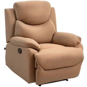 HOMCOM Poltrona Relax Reclinabile a 150° in Tessuto Marrone