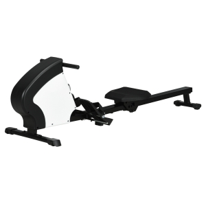 Rameur d'appartement pliable - Aosom.fr x FFHandball - 8 niveaux de résistance magnétique, écran LCD - acier noir blanc