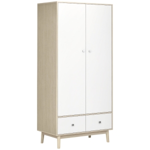 HOMCOM Armadio 2 Ante in Legno con 4 Vani e 2 Cassetti