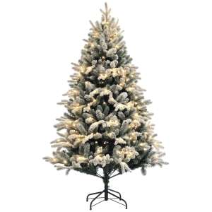 HOMCOM Albero di Natale 180cm con Luci LED e 793 Rami Innevati