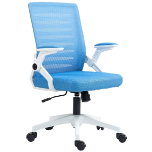 Vinsetto Scaun ergonomic pivotant, reglabil pe înălțime, cu brațe, 54x54x89-99 cm, alb și albastru