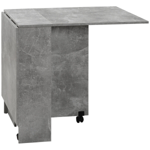 HOMCOM Mesa de Sala de Jantar Dobrável com 2 Prateleiras de Armazenamento e Rodas para Cozinha 75x140x74 cm Cinza