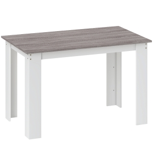 HOMCOM Mesa de Sala de Jantar para 4-6 Pessoas Estilo Moderno com Bancada de Melamina de Madeira Carga 50 kg 120x69x75 cm Cinza e Branco
