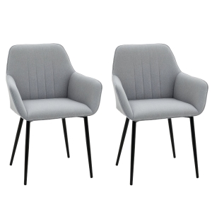 HOMCOM Set sedie da pranzo 59.5cm x 56.5cm x 81cm Grigio Chiaro