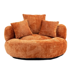 High Back Bean Bag Chair with Memory Foam Filling, Orange