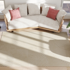 HOMCOM Machinaal geweven kleed, 15 mm hoog, veelzijdig inzetbaar, antislip, Crèmewit