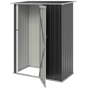Outsunny Abri de jardin 1 m² - abri à outils - cabanon porte verrouillable - acier galvanisé gris foncé