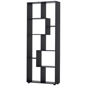 HOMCOM Bibliothèque étagère Zig zag Design Contemporain 70L x 24l x 178H cm Panneaux Particules noir