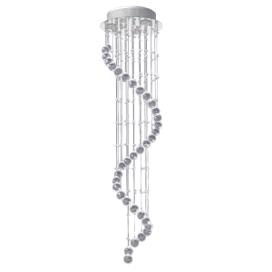 HOMCOM Modern Crystal Chandelier Ceiling Light Pendant Lamp Chrome Finish Glass Droplets New, for Living Room, Bedroom, Hallway, Ф30 x 120cm
