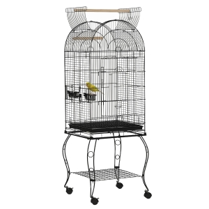 PawHut Gabbia per Uccelli Voliera con Ruote 51x51x153 cm