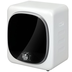 HOMCOM Máquina de Secar Roupa 4 kg 800W com Função Anti-Vincos Esterilização 5 Programas Carga Frontal 48x40x56 cm Branco