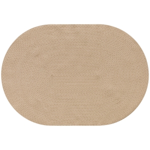 HOMCOM Tapete Oval para Sala de Estar 170x120 cm Tapete Lavável à Máquina Tecido à Mão Estilo Rústico Bege