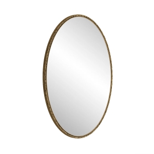 Miroir rétro ovale avec cadre en fer, mural pour salle de bain, salon, 65x3x100 cm, Or