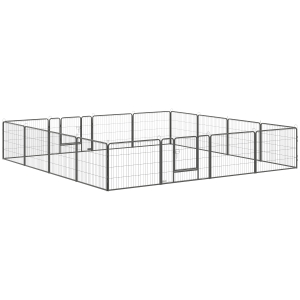 PawHut Parque para Cachorros, 16 Segmentos y 60 cm de Altura, Corralito para Mascotas Perros Valla para Cachorros Jaula para Ejercicio