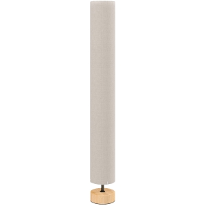 HOMCOM Candeeiro de Pé de Sala com Abajur de Linho Interruptor de Pé 2xsoquete E27 120 cm Bege