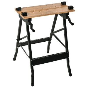 HOMCOM Établi pliant établi de serrage avec 4 serre-joints table de travail, charge 150 kg, 63,5x60,5x78cm, noir