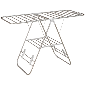 HOMCOM Estendal de Roupa Dobrável Estendal com Laterais Ajustáveis em 2 Níveis 148x60,5x98 cm Prata