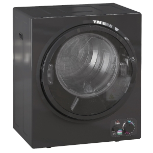 HOMCOM Secador de Roupa Elétrico Portátil 850W Capacidade 33L 4 Modos de Funcionamento Aço Inoxidável 49x40,5x60 cm Preto