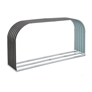 Outsunny Firewood Rack Wood Rack, weather-resistant, Steel, 212 cm x 46 cm x 112 cm, Gray