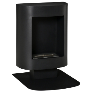 HOMCOM Ethanol Fireplace Bio-Ethanol Burner 6800 BTU 1.5L 3 Hrs. Burn Time Smoke-Free Freestanding Unique Steel Black 46.5 x 53 x 65 cm