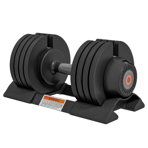 SPORTNOW Kit de Poids Réglables 7/13/18/24 kg avec Porte-Haltères et Poignée Antidérapante, 37x18x18 cm, Noir
