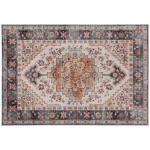 HOMCOM Tappeto Bohemien Antiscivolo e Lavabile a Pelo Corto per Soggiorno e Camera, 230x160 cm, Marrone
