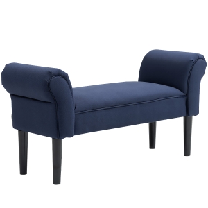HOMCOM Gepolsterte Sitzbank für Schlafzimmer und Flur, bis 130 kg belastbar, 102 x 36 x 51 cm, Blau