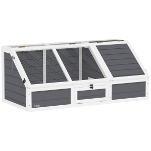 PawHut Schildkrötenbox, Outdoor Schildkrötengehege, bodenloses Design, leicht zu öffnen, Schildkrötenhaus, Hellgrau