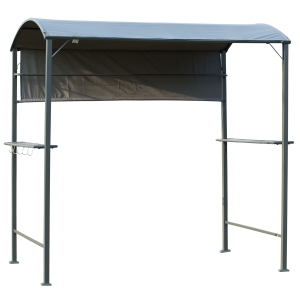 Outsunny 2.2 x 1.4m BBQ Shelter - Outdoor Grill Gazebo Canopy including Shelves, Hanging Hooks, and a Metal Frame, suitable for Garden Patio Backyard