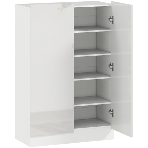 HOMCOM 5-laags schoenenkast voor 20 paar schoenen, verstelbare planken, voor entree, hal, hout, wit
