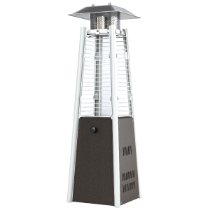 Outsunny Poêle à gaz butane portable 3 kW avec température réglable Système anti-basculement et allumage par pression Argent et Bronze