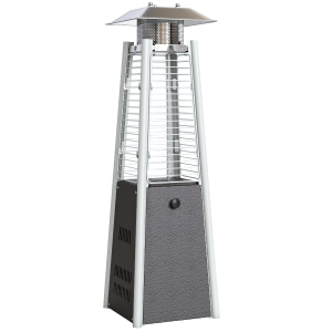 Outsunny Aquecedor a Gás Butano 3 KW Aquecedor de Exterior com Temperatura Ajustável Ignição por Pressão 23x23x89 cm Prata e Bronze