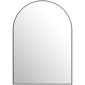 HOMCOM Arched Bathroom Mirror, 50 x 70 cm, Bathroom Mirror with Aluminum Frame, Decorative Mirror, Kitchen, Black