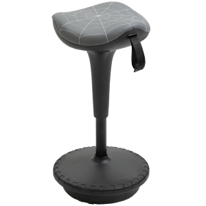 Vinsetto Office stool with swivel function, ergonomic stool, height-adjustable 65.5-83.5 cm 120° tiltable Gray