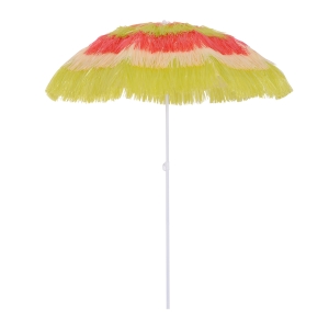 Outsunny 1.6m Patio Garden Hawaii Beach Sun Umbrella Sunshade Hawaiian Folding Tilting Crank Parasol (Multicolour)