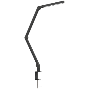 HOMCOM Bureaulamp, verstelbare helderheid en kleur, metalen klem, 96 LEDs, zwart