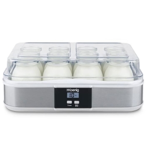 Yaourtiere HKoeNIG - ELY120 - Capacité 12 pots de 160ml - Programmable jusqu'a 15h - 15W
