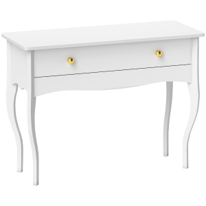 HOMCOM Penteadeira com Gaveta Ampla e Pés Elegantes 100x40x74 cm Branco