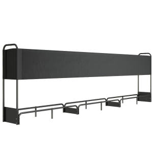 Outsunny Porta-Lenhas Exterior 389x38x118 cm Capa 600D Oxford Impermeável Suporta 300 Kg Preto