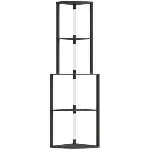 HOMCOM Stehleuchte mit 4 Ablagen (Ecke), dimmbar, 55,5 × 39,5 × 163 cm, Schwarz