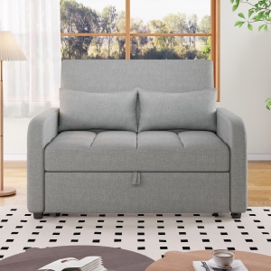Multifunctional Folding Sofa Bed with Adjustable Backrest and 2 Cushions, Daybed Ideal for Compact Flats, 127L x 75-180W x 94H cm, Dark Grey