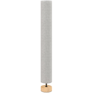 HOMCOM Candeeiro de Pé para Sala com Abajur em Linho 2x E27 Interruptor de Pé 120 cm Cinza