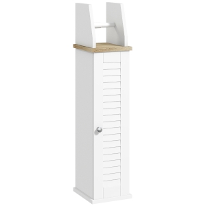 kleankin Space-Saving Toilet-Paper Cabinet with Adjustable Shelf, 18 x 20 x 80 cm, White