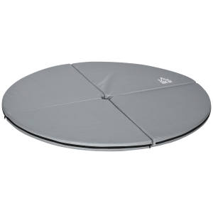 Mata do tańca na rurze HOMCOM, Ø 150cm, 5 cm grubości, składana, przenośna, amortyzująca, do gimnastyki, jogi, jasnoszara