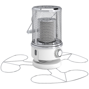 Outsunny 2000W Patio Electric Heater with 10-20㎡ Coverage, Separation Coil, Freestanding Outdoor Infrared Heater with Tip-Over Protection, Overheat Protection, Handle for Indoor and Outdoor Use, White