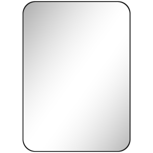 HOMCOM Badkamerspiegel wandspiegel met splinterfolie metalen frame badkamer 50 x 70 cm zwart