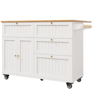 Isla de cocina con tablero abatible, mesa de comedor multifuncional con espacio de almacenamiento, 133x37,3/70x88 cm, Blanco