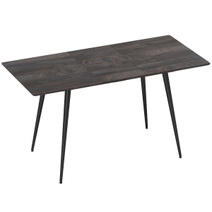 HOMCOM Uitschuifbare eettafel, uitbreidbare tafel voor 6-8 personen, keukentafel met robuuste stalen poten