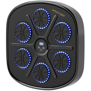 SPORTNOW Machine de boxe musicale boxe mural musique avec 9 vitesses et modes Bluetooth gants de boxe 41,8 x 44,6 x 7,5 cm noir